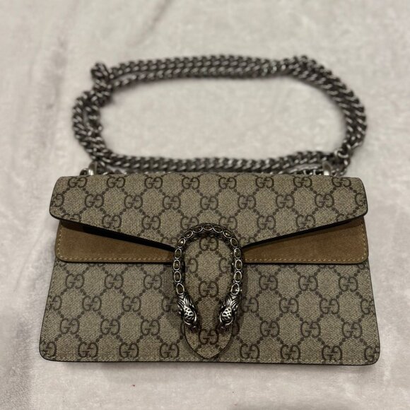 Gucci Dionysus GG Supreme Super Mini Bag with Chain Strap - Picture 1 of 3